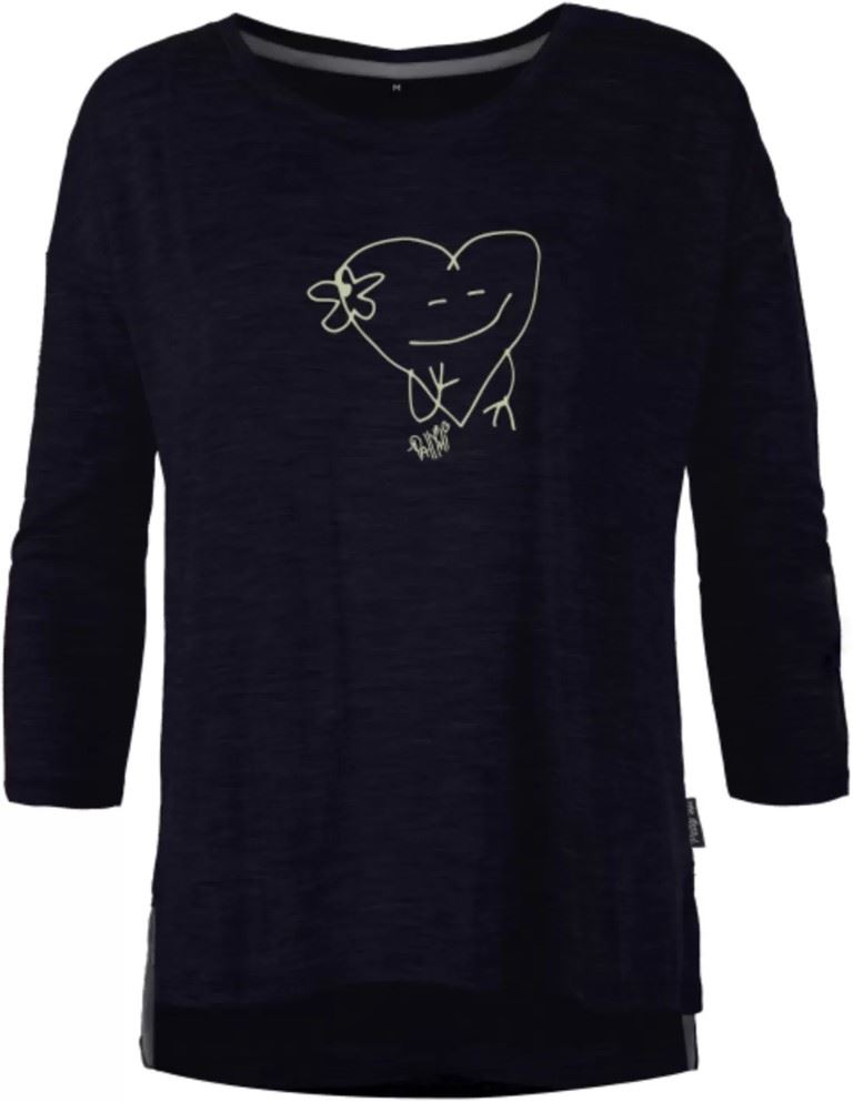 Pally Hi 3/4 Longsleeve Greathearted Dames Shirt Bluek M