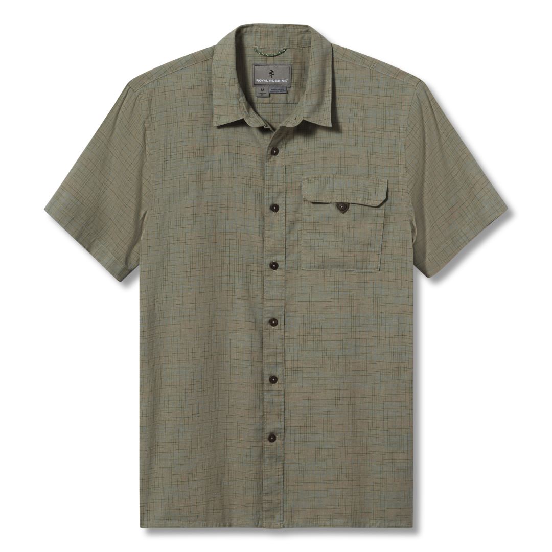 Royal Robbins Hempline Spaced S/S Heren Shirt Pebble Gray L