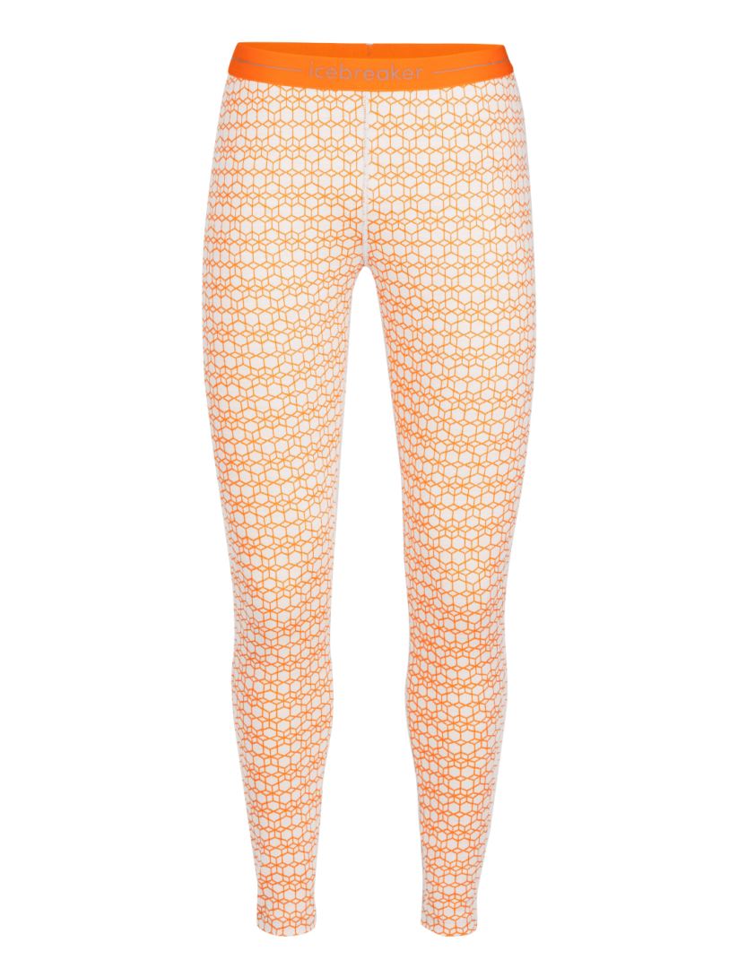 Icebreaker 250 Vertex Leggings Alpine Geo Dames Thermobroek Snow/Flash M