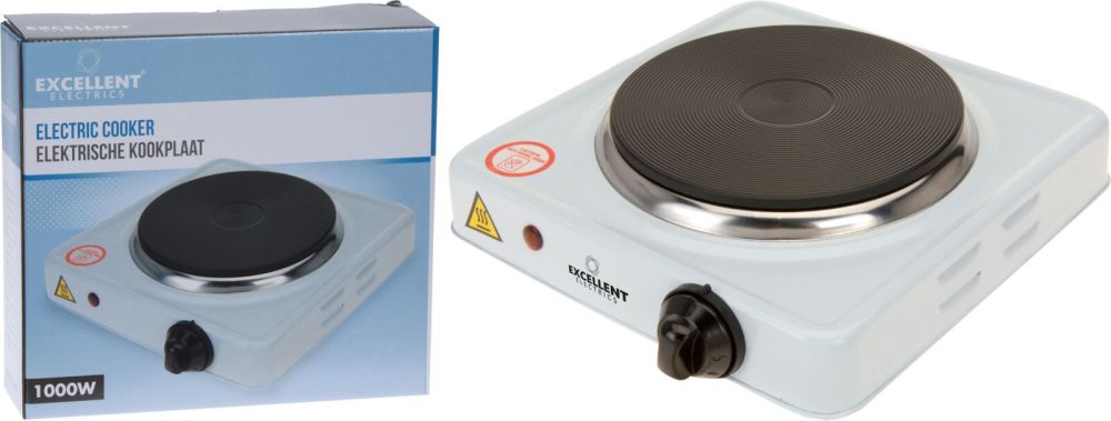 Excellent Kookplaat Enkel Wit 1000 Watt - 230 Volt Kookapparatuur Soellaart.nl