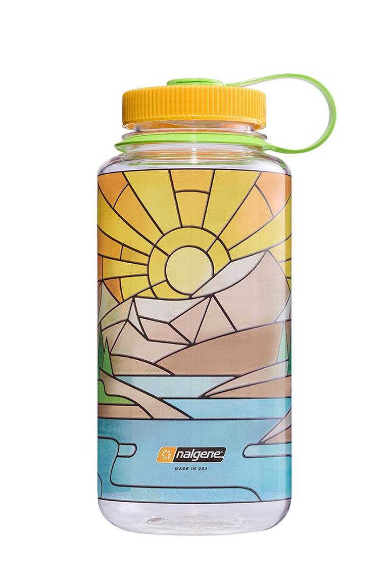 Wide Mouth Clear Stained Glass Sustain 1L Drinkfles Soellaart.nl
