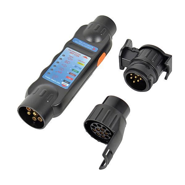 Testerkit 7 Pin 3In1 + 2 Adapters Aanhanger/Caravan Zwart Soellaart.nl