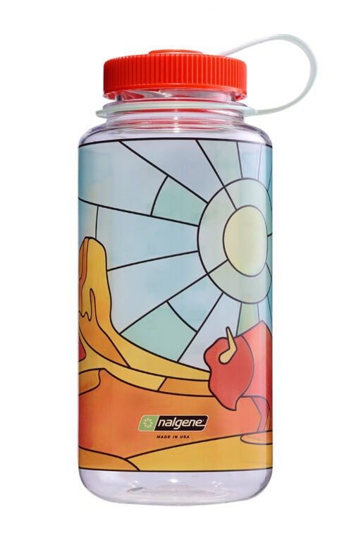 Wide Mouth Clear Stained Glass Sustain 1L Drinkfles Soellaart.nl