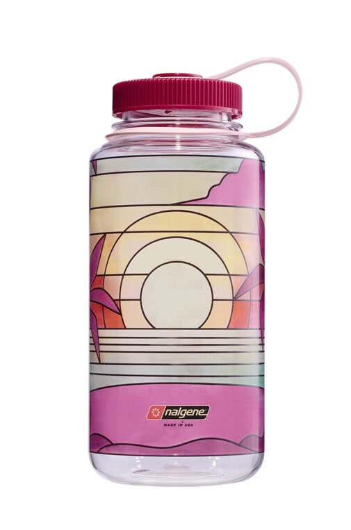 Wide Mouth Clear Stained Glass Sustain 1L Drinkfles Soellaart.nl