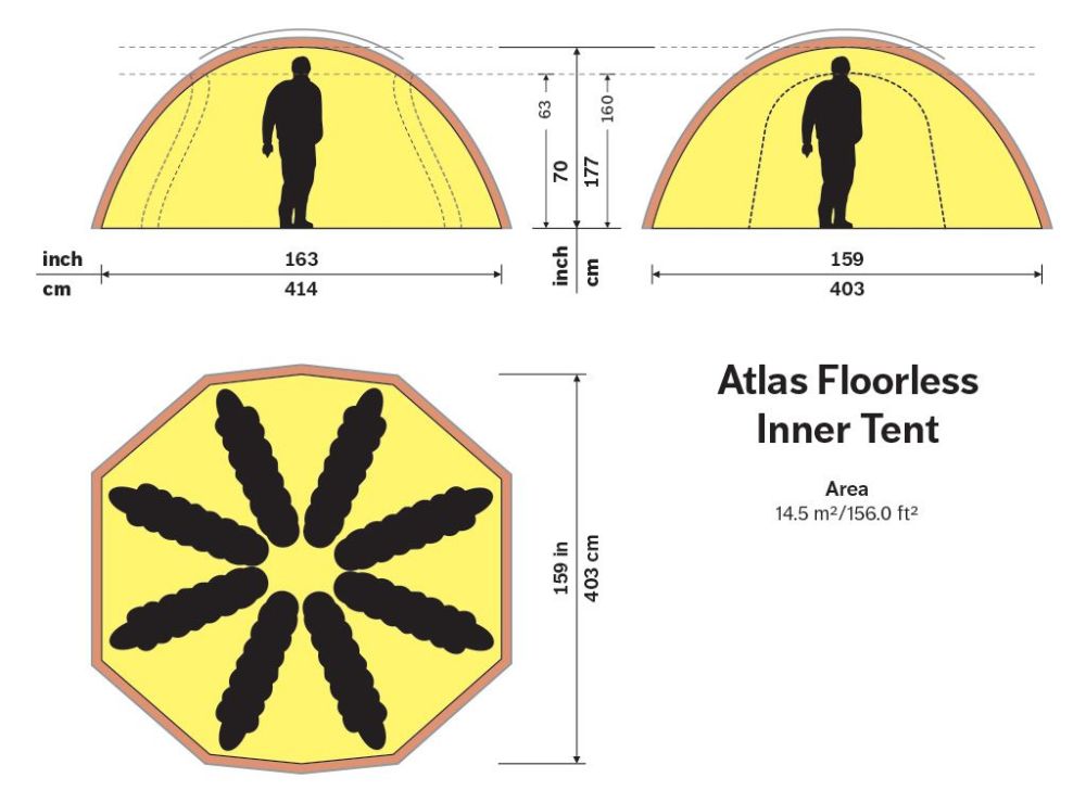 Atlas Floorless Inner Tent Binnentent Soellaart.nl