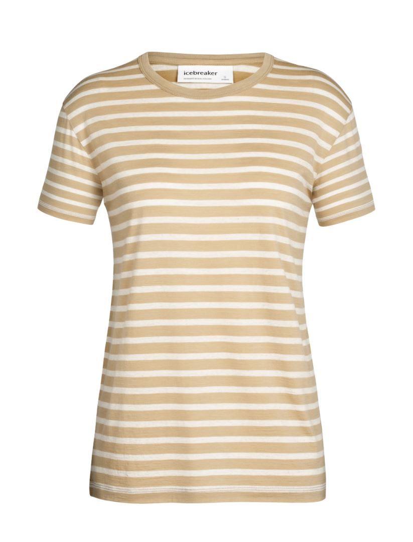 Granary SS Stripe Dames T-shirt Sand/Ecru Hthr/S S Soellaart.nl
