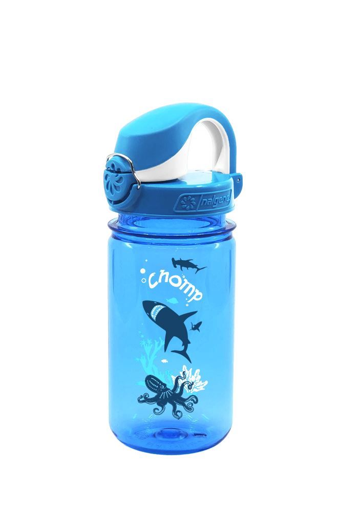 On The Fly Kids Bottle - 0.35 Liter - Bpa Free - Transparant/Groen Kinder Drinkfles Grijs/Blauw 0,350 Soellaart.nl