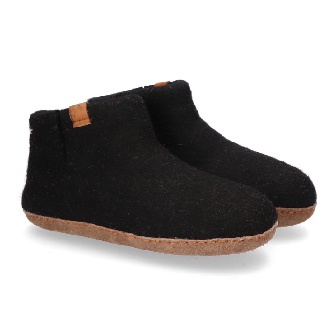 Tofvel Mula Wolvilt Sloffen Black | Zwart | Wolvilt | Maat 48 | TF100036