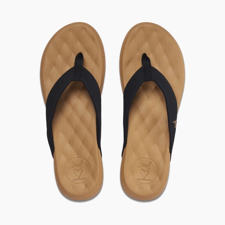 Reef Cushion Harmony Slipper Dames Black/Tan 10