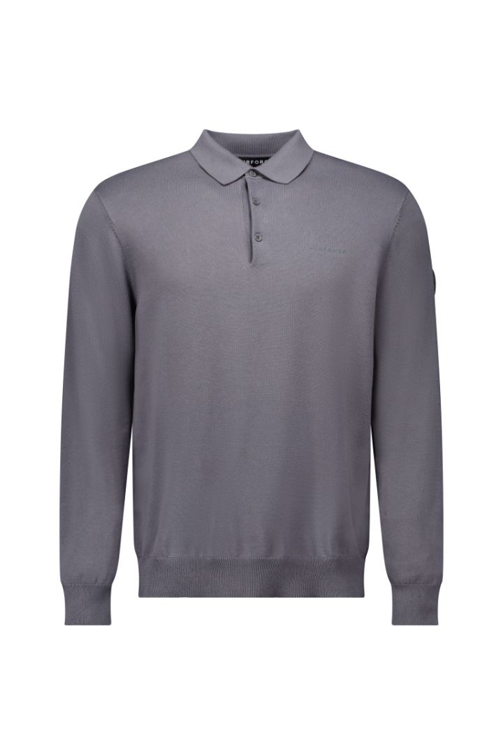 Airforce Knitwear Longsleeve Polo Heren Pewter M
