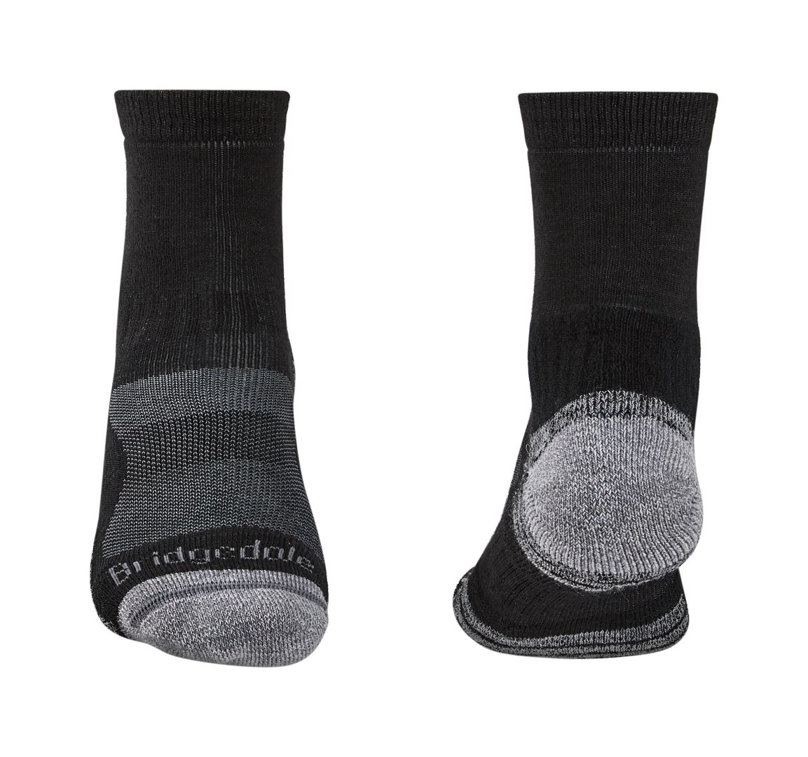 Bridgedale Lightweight Merino Performance 3/4 Crew Heren Wandelsok Black/Silver S