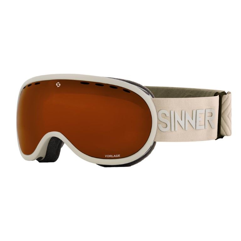 Sinner Vorlage Sneeuwbril Matte Light Grey - Double Orange Sintec Vent One Size
