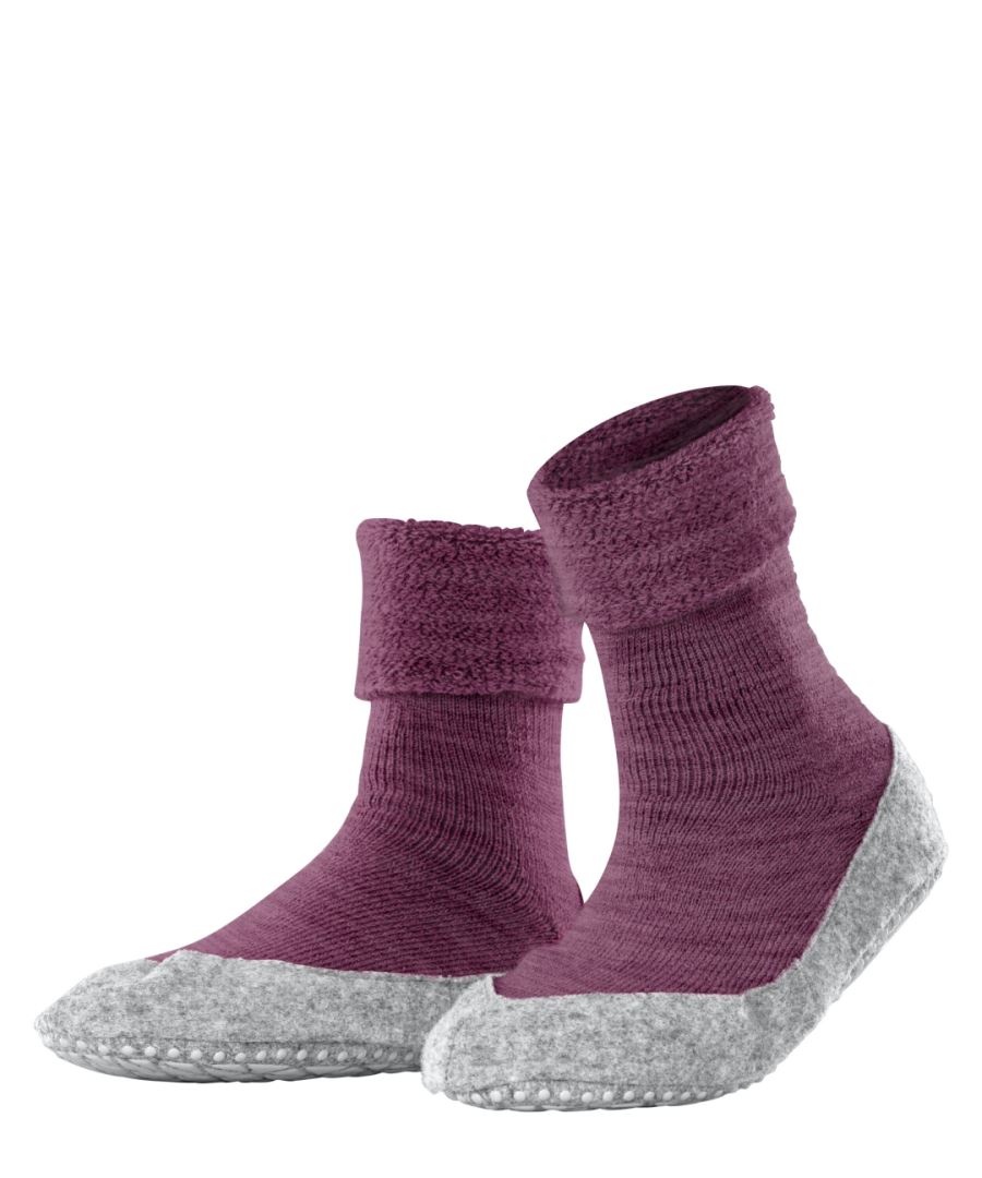 FALKE Cosyshoe antislip noppen merino wol huissokken pantoffels dames rood - Maat 41-42