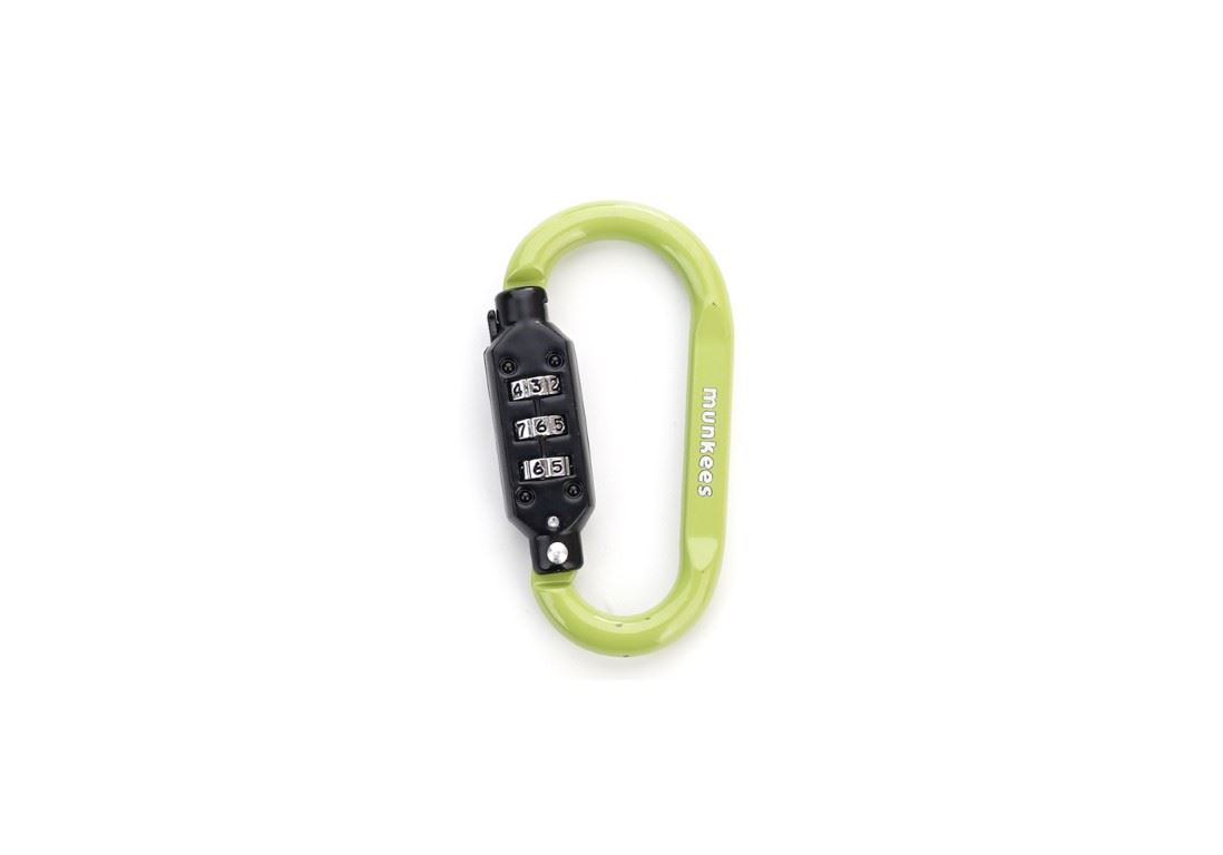 Munkees Combination Lock D-Shape Carabine Black/Green