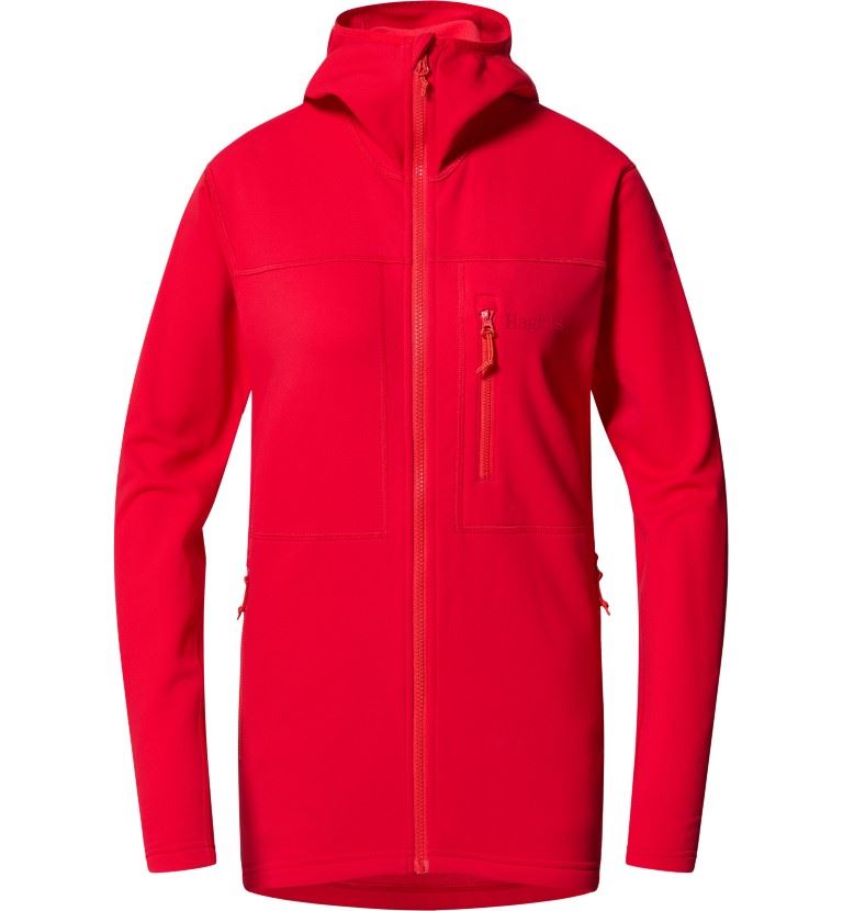 Haglofs Rosson Mid Hood Trui Dames Bright Red M