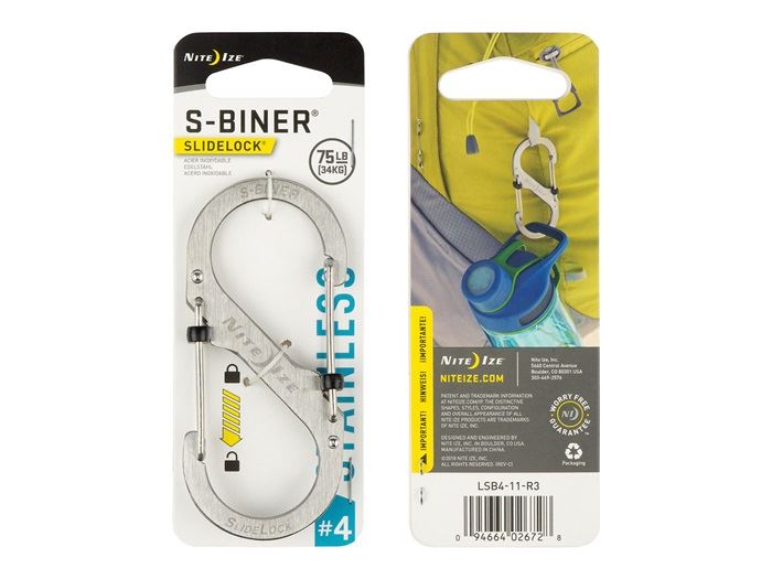 Nite Ize S-Biner #4 Slidelock Stainless Carabine Zilver Kleurig