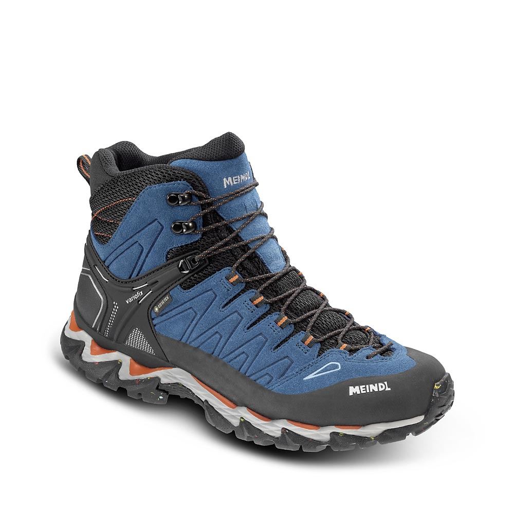 Meindl Lite Hike Gtx Heren Hoge Wandelschoen Blau/Orange 7,5/41,5