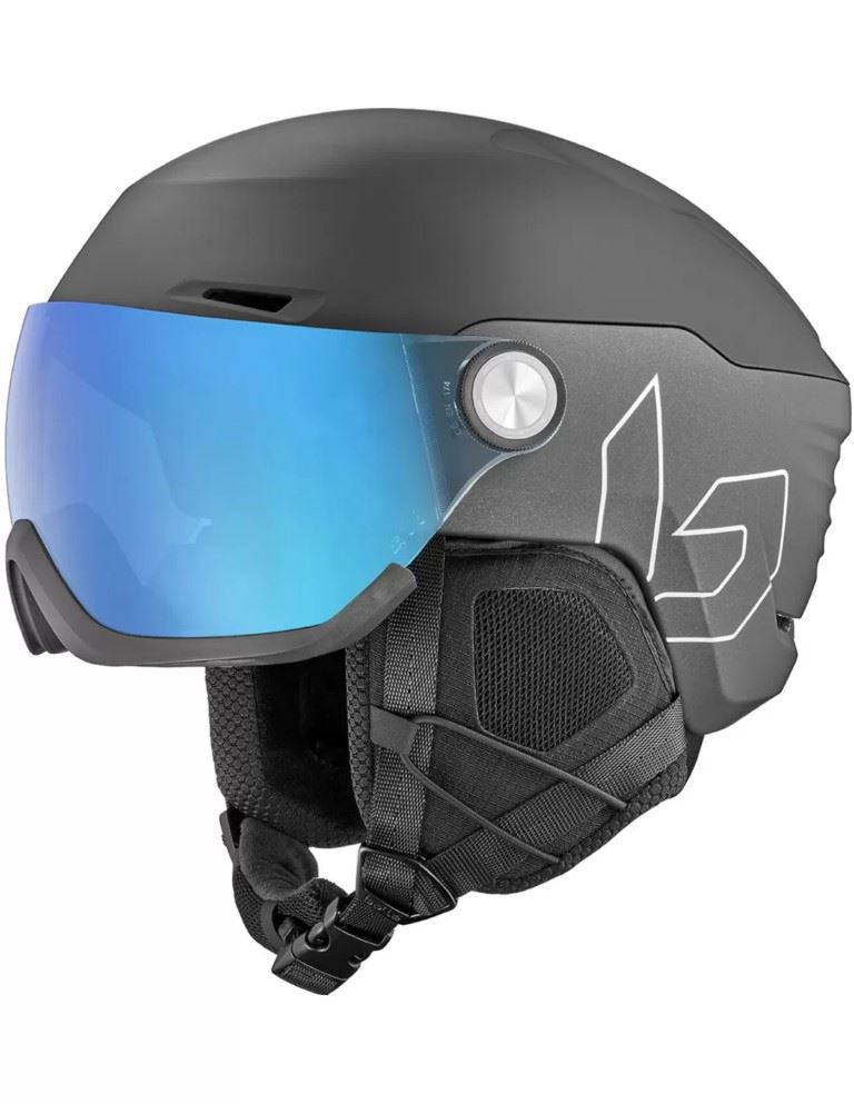 Bollé V-Ryft Pure Skihelm met vizier 2023 | Photochromic Blue Cat.1-3 - Black Coal Matte | Maat: 59 - 62 cm