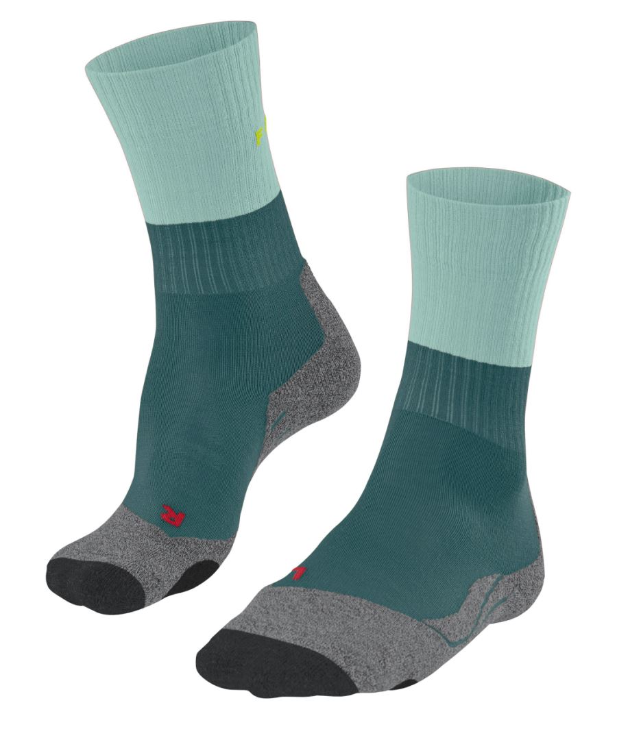 FALKE TK2 Wandelsokken anti blaren, medium padding merinowol sportsokken dames groen - Maat 39-40