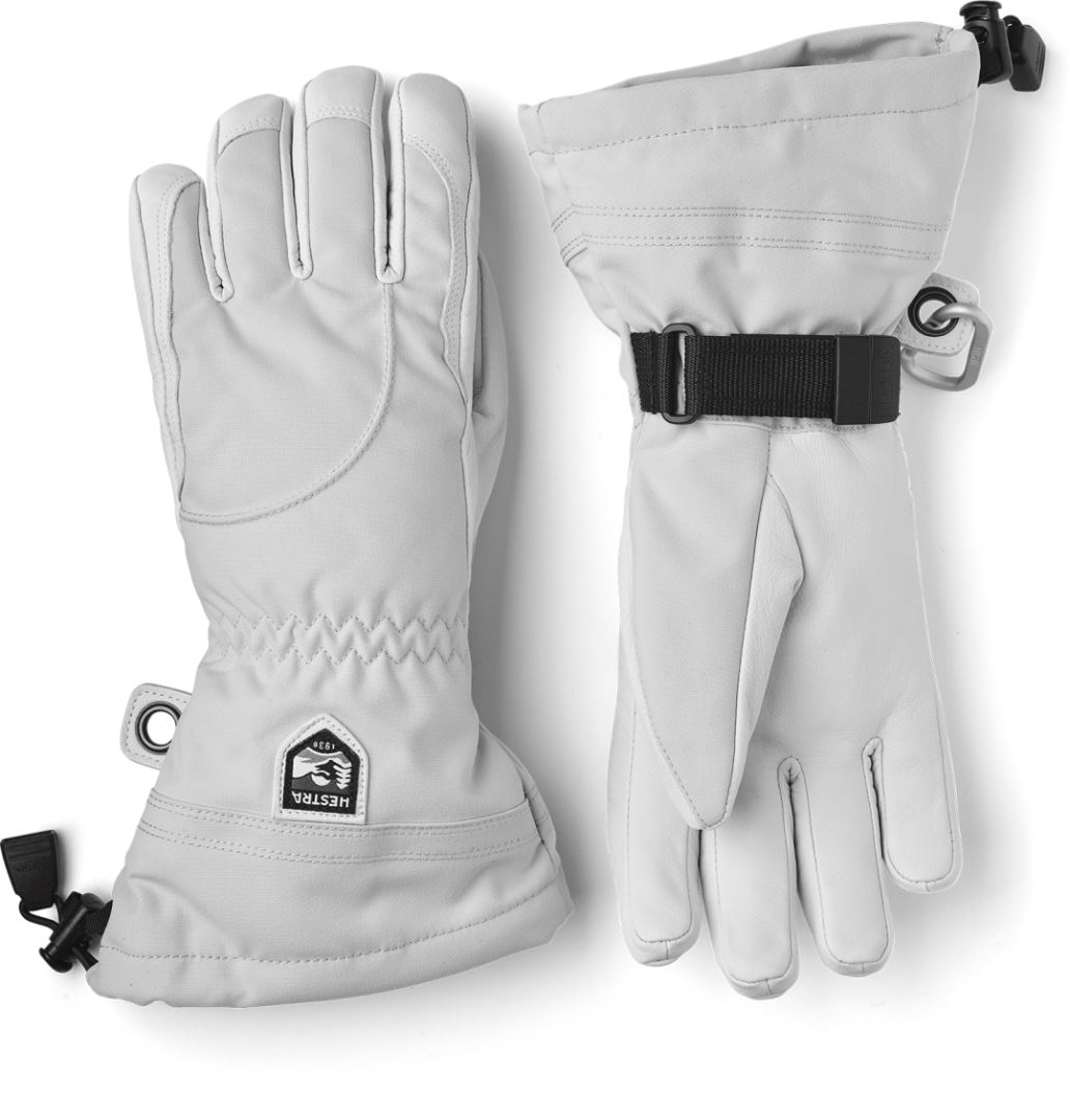 Hestra Heli Ski Female 5 Finger Handschoen Dames Pale grey / Offwhite 7