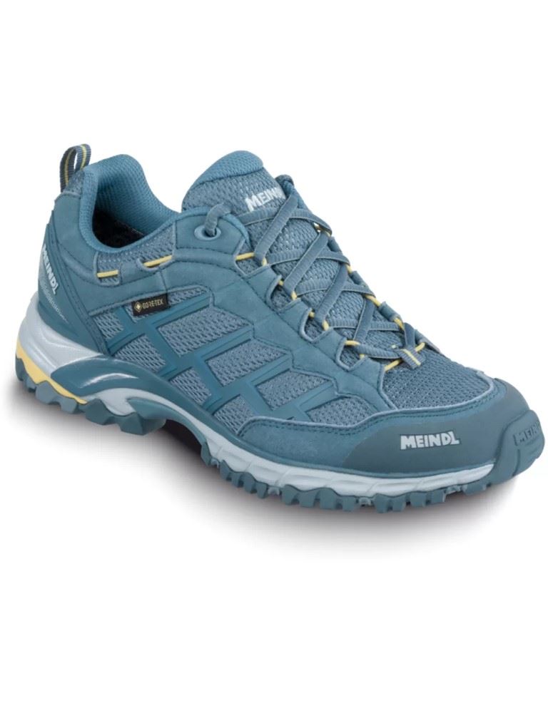Meindl, CARIBE LADY GTX, 3823-97, Blauw combi lage dames wandelschoenen met GoreTex A- categorie wijdte H