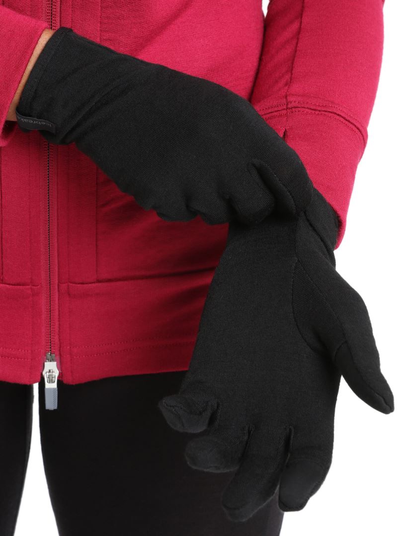 Icebreaker 260 Tech Glove Liners Thermo Handschoen Black XS