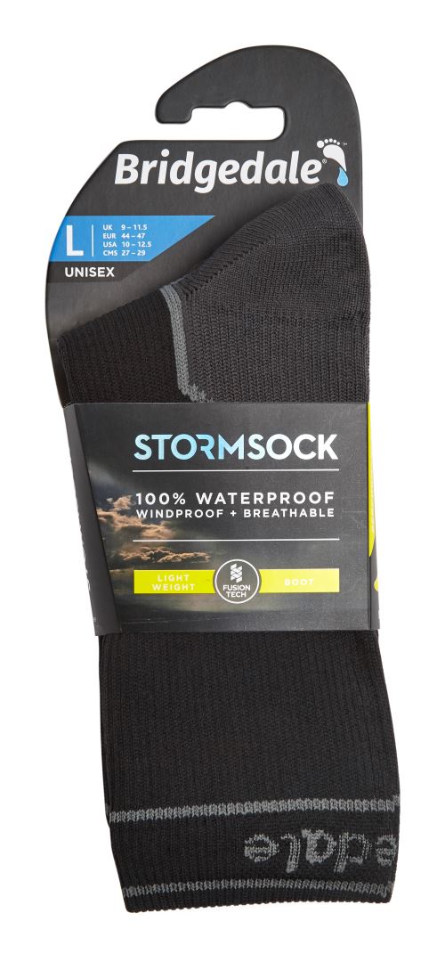 Bridgedale Stormsock Lightweight Boot Heren Wandelsok Black/ Mid Grey L