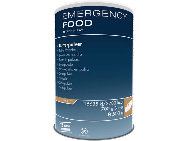 Trek'n Eat Emergency Food - Boterpoeder in blik - 700 g - 15 jr houdbaar - Noodpakket - Noodrantsoen - Vriesdroogmaaltijd - Rantsoen - Outdoormaaltijd - Survival food - Overlevings